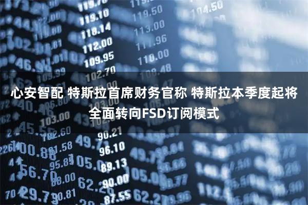 心安智配 特斯拉首席财务官称 特斯拉本季度起将全面转向FSD订阅模式